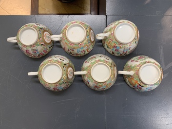 A Chinese Canton famille rose 62-piece Scottish market Ormiston armorial tea service, 19th C.