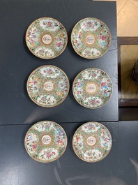 A Chinese Canton famille rose 62-piece Scottish market Ormiston armorial tea service, 19th C.