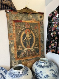A Tibetan thangka depicting Padmapani, 19th C.