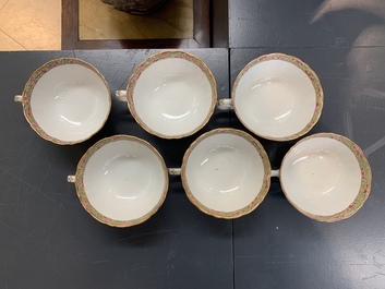 A Chinese Canton famille rose 62-piece Scottish market Ormiston armorial tea service, 19th C.