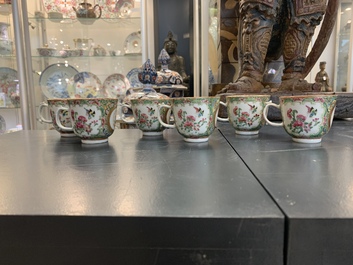 A Chinese Canton famille rose 62-piece Scottish market Ormiston armorial tea service, 19th C.