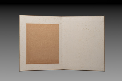 Chinese school: 'Album of Qing dynasty imperial porcelain', Qianlong seal mark, ink and colour on silk, 19/20th C.
