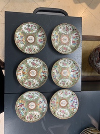 A Chinese Canton famille rose 62-piece Scottish market Ormiston armorial tea service, 19th C.