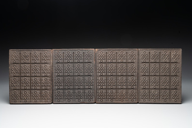 Eight Chinese pressed black tea bricks, Hubei, 20th C.