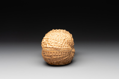 A Chinese celadon-glazed brush washer and a peanut nesting box, 20th C.