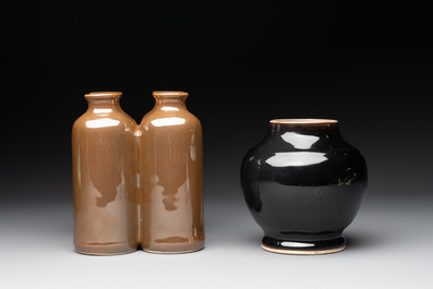 Four Chinese monochrome vases, 19/20th C.