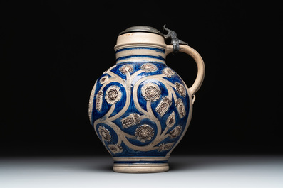 A Westerwald stoneware 'William and Mary' jug, dated 1693