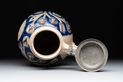 A Westerwald stoneware 'William and Mary' jug, dated 1693