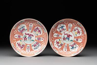 12 Chinese capucin-ground wares, Yongzheng/Qianlong