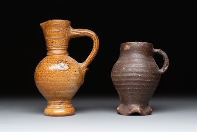Nine German stoneware mugs and jugs, 13/16th C.