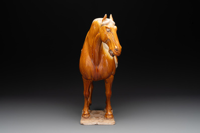 A Chinese sancai-glazed model of a horse, Tang
