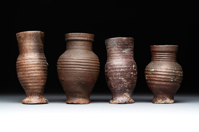 Nine German stoneware mugs and jugs, 13/16th C.