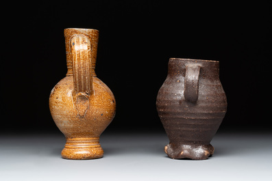 Nine German stoneware mugs and jugs, 13/16th C.