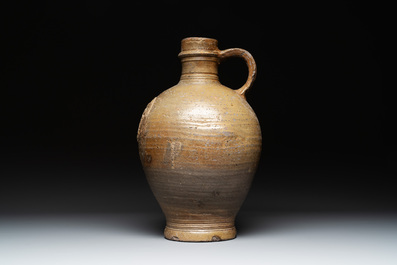 A Raeren stoneware jug, dated 1675