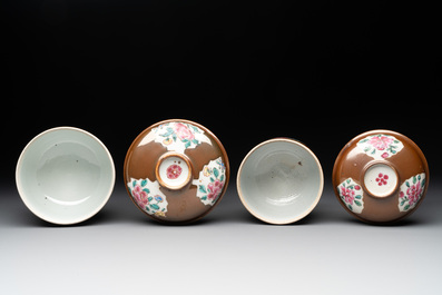 12 Chinese capucin-ground wares, Yongzheng/Qianlong
