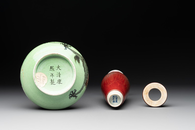 Four Chinese monochrome vases, 19/20th C.