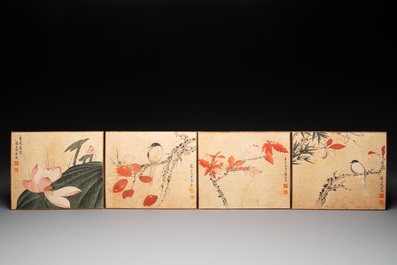 Zhao Yunyu 趙蘊玉 (1916-2003): 'Eight paintings about birds and flowers', ink and colour on silk