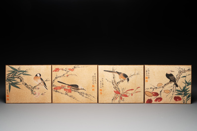 Zhao Yunyu 趙蘊玉 (1916-2003): 'Eight paintings about birds and flowers', ink and colour on silk