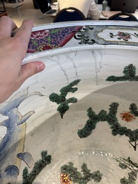 A large famille rose-style 'phoenix' fish bowl or jardini&egrave;re, Samson, Paris, 19th C.
