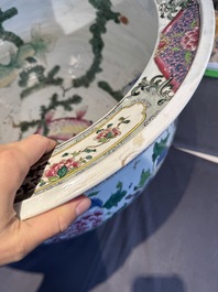 A large famille rose-style 'phoenix' fish bowl or jardini&egrave;re, Samson, Paris, 19th C.