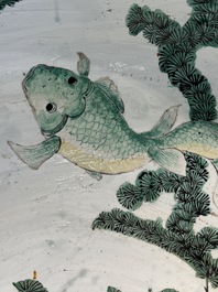 A large famille rose-style 'phoenix' fish bowl or jardini&egrave;re, Samson, Paris, 19th C.