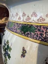 A large famille rose-style 'phoenix' fish bowl or jardini&egrave;re, Samson, Paris, 19th C.