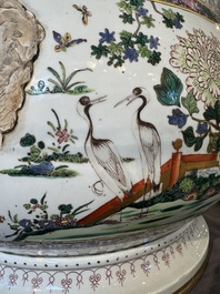 A large famille rose-style 'phoenix' fish bowl or jardini&egrave;re, Samson, Paris, 19th C.