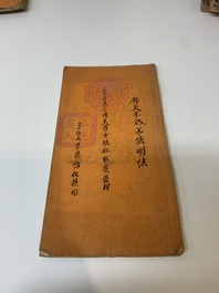Collection of ten Chinese books about Taoism and an album after Giuseppe Castiglione (郎世寧, 1688-1766): 'One Hundred Horses,' 20th C.