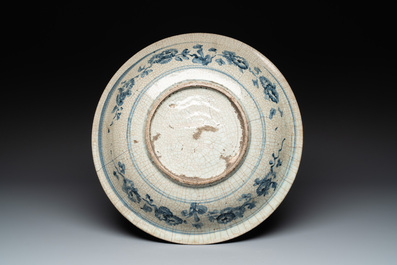 Four Chinese blue and white Swatow dishes, Ming