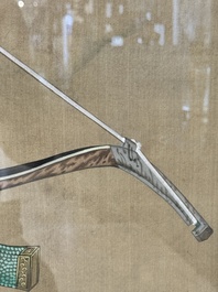 Chinese school: 'Manchu archer', ink and colour on silk, 18/19th C.
