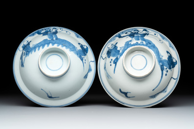 Ten Chinese blue and white wares, 19th C.