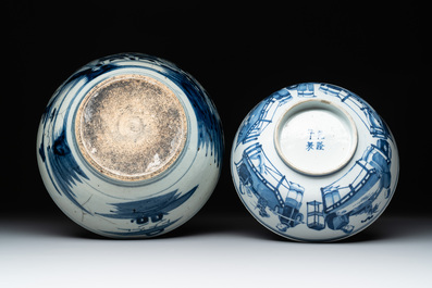 Ten Chinese blue and white wares, 19th C.
