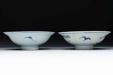 Ten Chinese blue and white wares, 19th C.