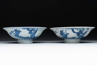 Ten Chinese blue and white wares, 19th C.