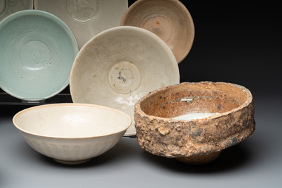 12 Chinese monochrome wares, including a kiln waste, Song/Ming