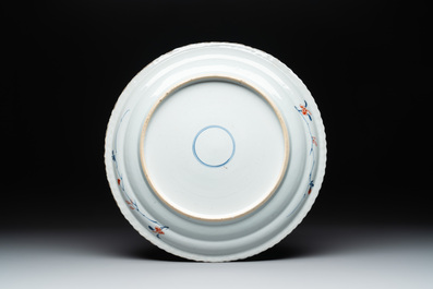 A Chinese Imari-style dish with floral design, Kangxi