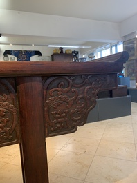 A Chinese hardwood recessed-leg altar table, 'qiaotouan', 19/20th C.
