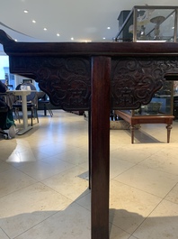 A Chinese hardwood recessed-leg altar table, 'qiaotouan', 19/20th C.