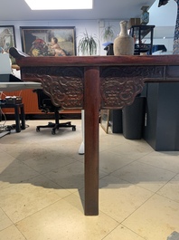A Chinese hardwood recessed-leg altar table, 'qiaotouan', 19/20th C.