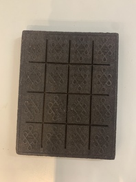 Three Chinese pressed black tea bricks, Hubei, 20th C.