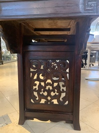 A Chinese hardwood recessed-leg altar table, 'qiaotouan', 19/20th C.