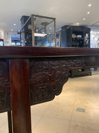 A Chinese hardwood recessed-leg altar table, 'qiaotouan', 19/20th C.