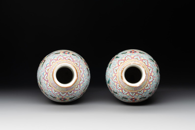 R1A pair of Chinese famille rose 'boys' vases, Qianlong mark, Republic