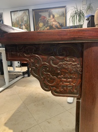 A Chinese hardwood recessed-leg altar table, 'qiaotouan', 19/20th C.
