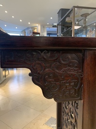 A Chinese hardwood recessed-leg altar table, 'qiaotouan', 19/20th C.