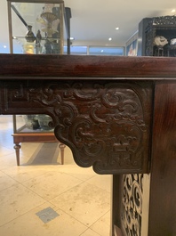 A Chinese hardwood recessed-leg altar table, 'qiaotouan', 19/20th C.
