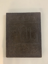 Three Chinese pressed black tea bricks, Hubei, 20th C.