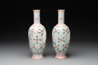R1A pair of Chinese famille rose 'boys' vases, Qianlong mark, Republic