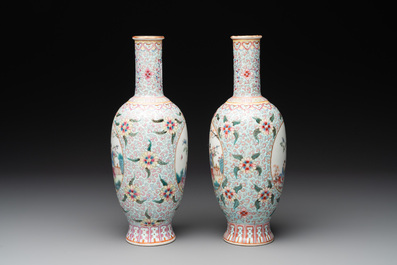 R1A pair of Chinese famille rose 'boys' vases, Qianlong mark, Republic