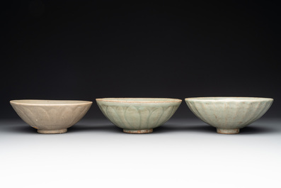 Seven Chinese Longquan celadon wares, Yuan/Ming